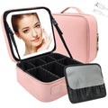 BrushBea Glow Case — LED Light-Up Makeup Organizer with Mirror