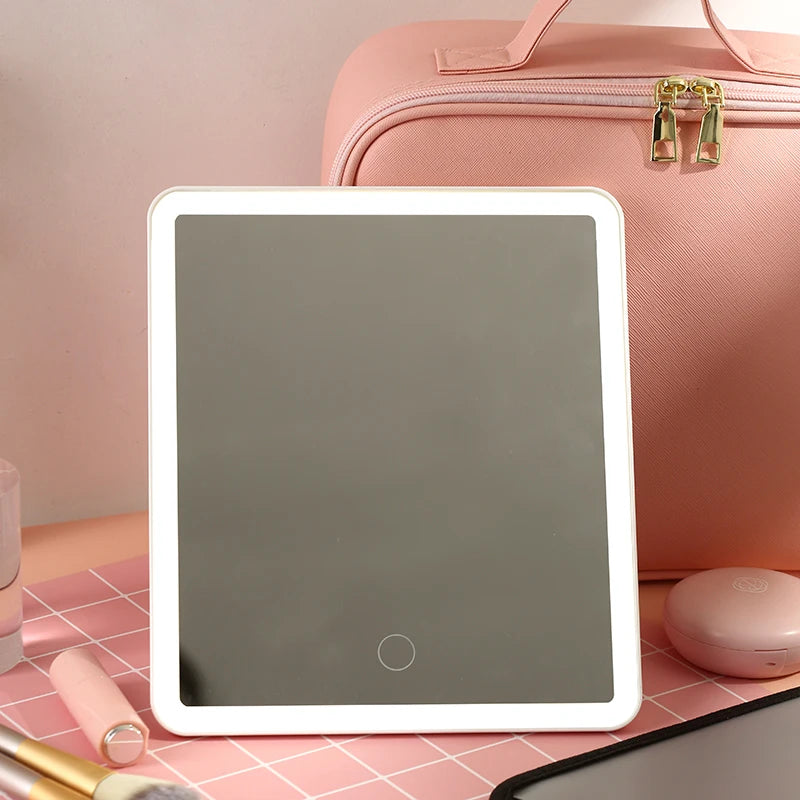 BrushBea Glow Case — LED Light-Up Makeup Organizer with Mirror